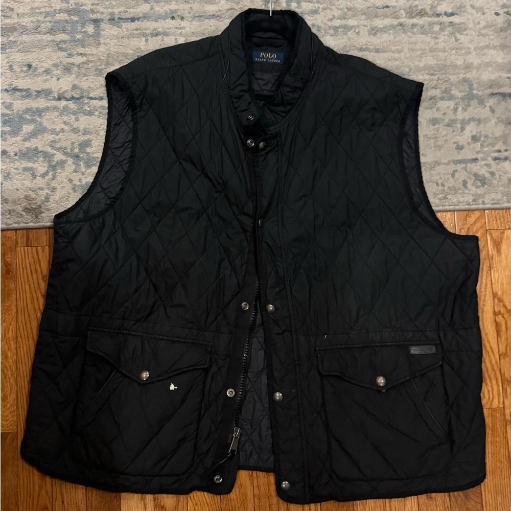 Ralph Lauren 5XB Black Quilted Iconic Performance Shell Vest Big and Tall